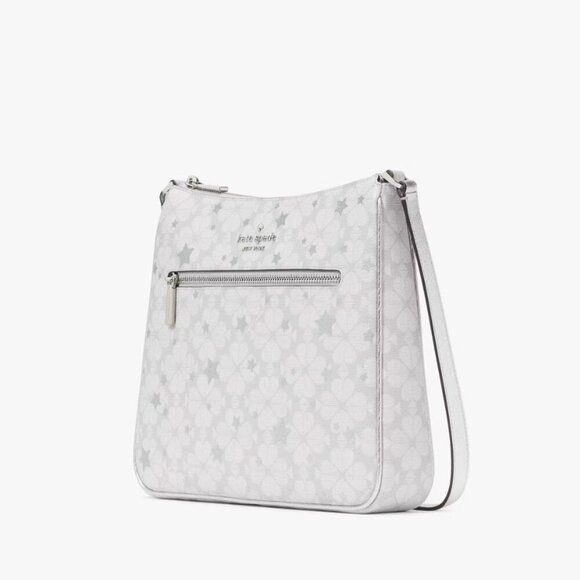 NWT Kate Spade - Spade Flower Star Toss Large Swingpack Crossbody Platinum Grey - Picture 3 of 11